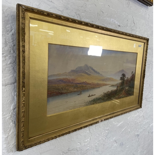 251 - Two late 19th/early 20th century gilt framed watercolours, one signed J. W. Stedman and one signed l... 