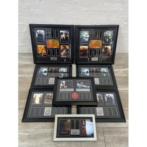 254 - Eight framed limited edition 35mm filmcell presentations, seven The Lord of The Rings and one Harry ... 