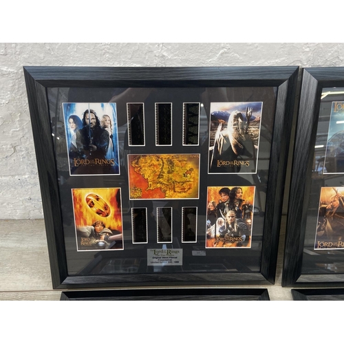 254 - Eight framed limited edition 35mm filmcell presentations, seven The Lord of The Rings and one Harry ... 