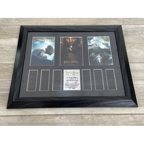 254 - Eight framed limited edition 35mm filmcell presentations, seven The Lord of The Rings and one Harry ... 