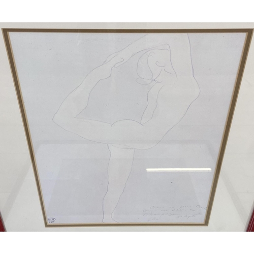 260 - Two framed pictures, one Charles McCall ROI NEAC 'Woman Dressing' pencil drawing and one print of a ... 