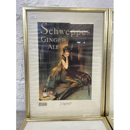 263 - Eight framed Schweppes advertising prints - approx. 44cm high x 32cm wide