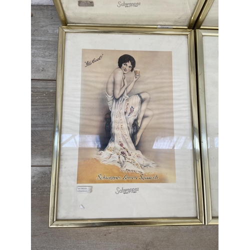 263 - Eight framed Schweppes advertising prints - approx. 44cm high x 32cm wide