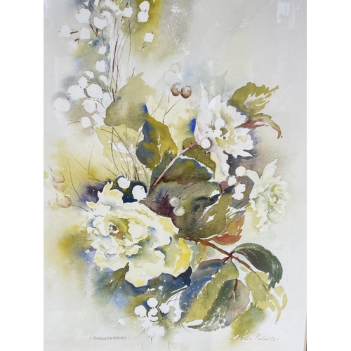 270 - A gilt framed Ella Roberts 'Snowberries' watercolour - approx. 52cm high x 39cm wide