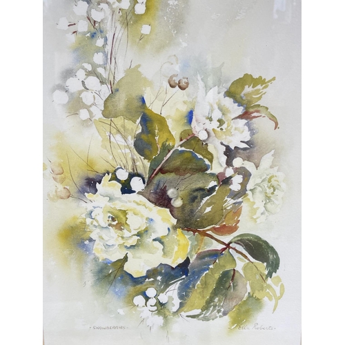 270 - A gilt framed Ella Roberts 'Snowberries' watercolour - approx. 52cm high x 39cm wide