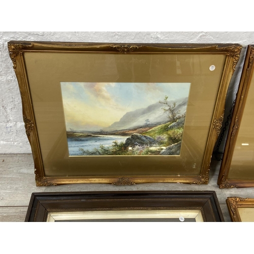 277 - Four framed pictures, two E. Clarence watercolours, one J. A. Jameson watercolour of Warkworth Castl... 