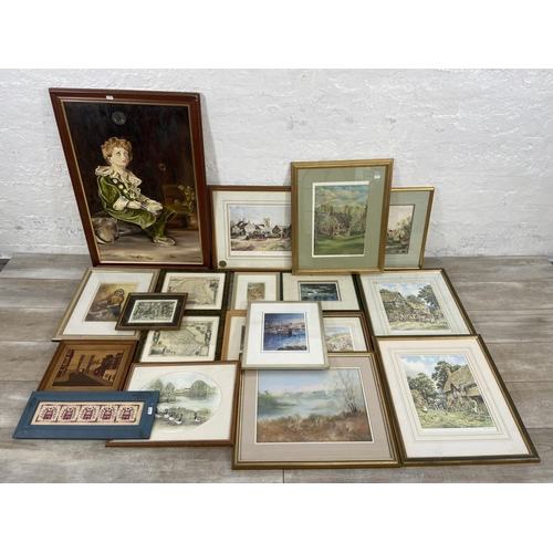 288 - Nineteen framed pictures to include S. J. Bourne pencil signed print of Beck Hole, Anthony Forster '... 