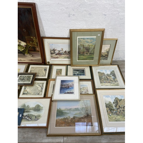 288 - Nineteen framed pictures to include S. J. Bourne pencil signed print of Beck Hole, Anthony Forster '... 