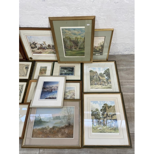 288 - Nineteen framed pictures to include S. J. Bourne pencil signed print of Beck Hole, Anthony Forster '... 