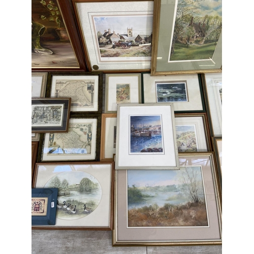 288 - Nineteen framed pictures to include S. J. Bourne pencil signed print of Beck Hole, Anthony Forster '... 