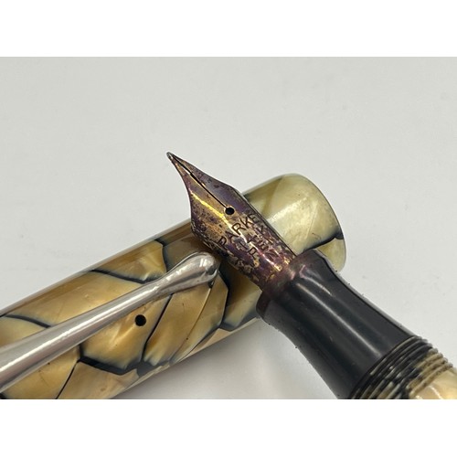 2212 - Four items, one Parker Victory fountain pen with 14ct gold nib, one U. C. & F. A. Jury hallmarked st... 