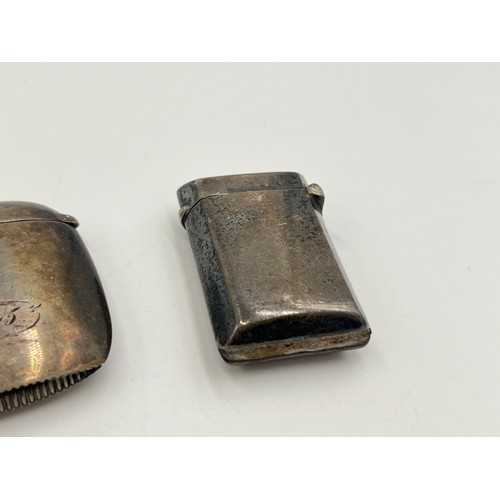 2206 - Two early 20th century hallmarked sterling silver vesta cases, one Chester 1903 and one Birmingham 1... 