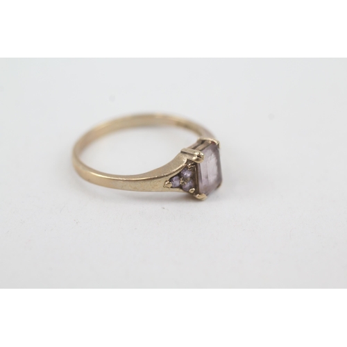 2059 - A 9ct gold amethyst dress ring - approx. gross weight 2.3g