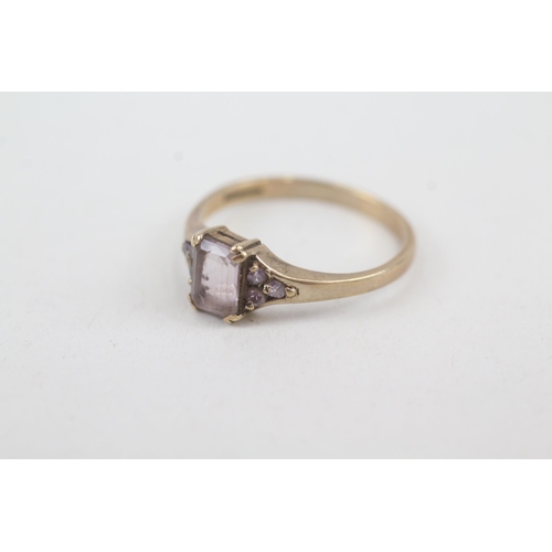 2059 - A 9ct gold amethyst dress ring - approx. gross weight 2.3g