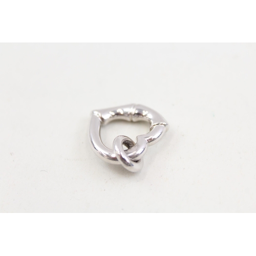 2099 - A Gucci .925 sterling silver bamboo effect heart shaped pendant - approx. gross weight 6g