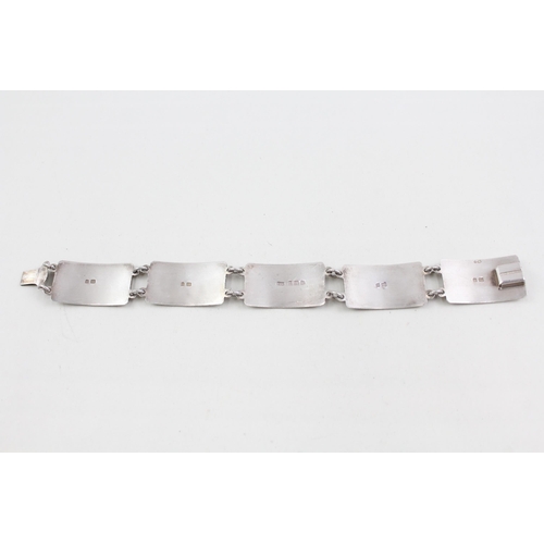 2100 - A .925 sterling silver panel bracelet - approx. gross weight 34g