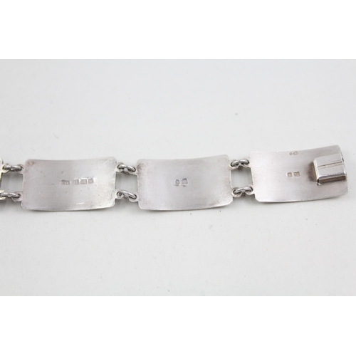 2100 - A .925 sterling silver panel bracelet - approx. gross weight 34g