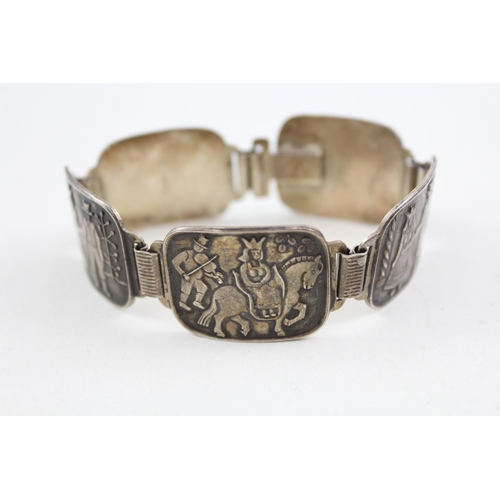 2103 - An N. M. Thune .830 silver panel bracelet - approx. gross weight 38g