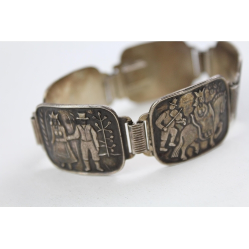 2103 - An N. M. Thune .830 silver panel bracelet - approx. gross weight 38g