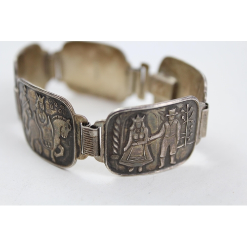 2103 - An N. M. Thune .830 silver panel bracelet - approx. gross weight 38g