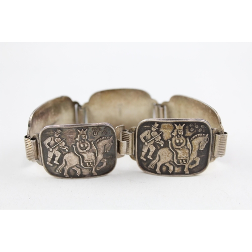 2103 - An N. M. Thune .830 silver panel bracelet - approx. gross weight 38g