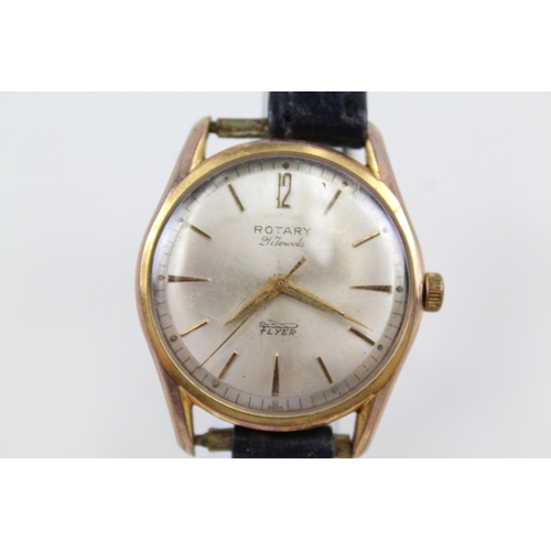 2166 - A vintage Rotary Flyer hand wind men's wristwatch