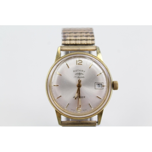 2173 - A vintage Rotary Avenger gold plated hand wind men's wristwatch