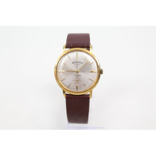 2174 - A vintage Rotary gold plated hand wind men's wristwatch