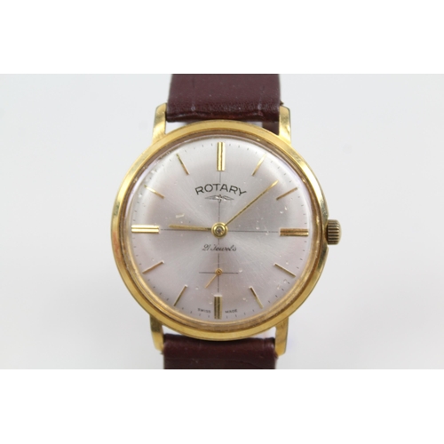 2174 - A vintage Rotary gold plated hand wind men's wristwatch