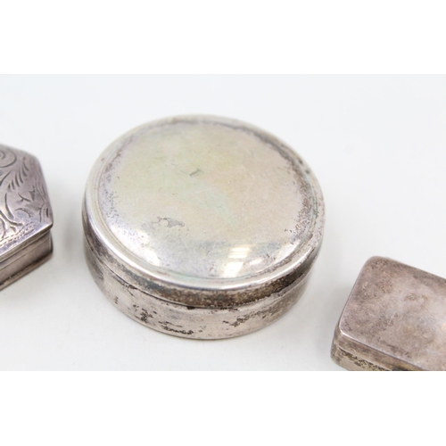 2195 - Four hallmarked sterling silver pill boxes - approx. gross weight 57g