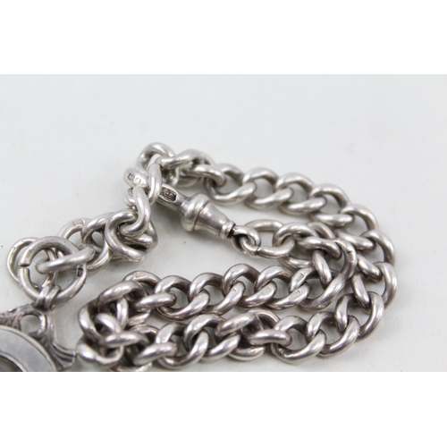 2196 - An antique hallmarked sterling silver chain and medallion - approx. gross weight 38g