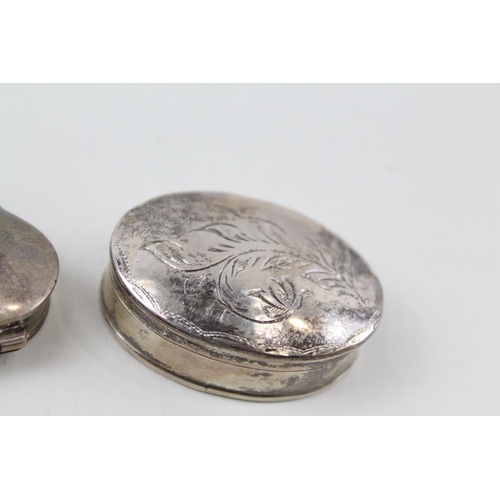 2197 - Four hallmarked sterling silver pill boxes - approx. gross weight 70g