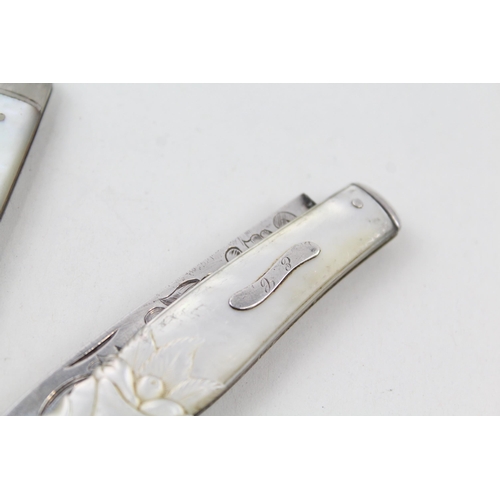 2201 - Three hallmarked sterling silver fruit knives - approx. gross weight 98g