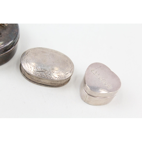 2206 - Four hallmarked sterling silver pill boxes - approx. gross weight 73g