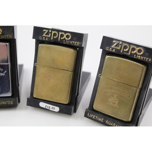 2260 - Five cased Zippo cigarette lighters