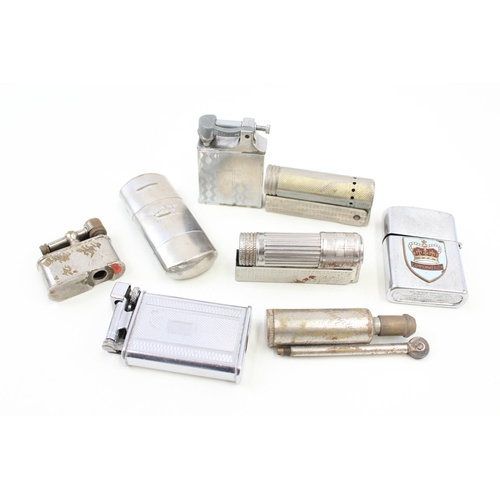 2262 - Eight cigarette lighters to include Cleancut, Duncan 'The Aintree', Lift Arm etc.