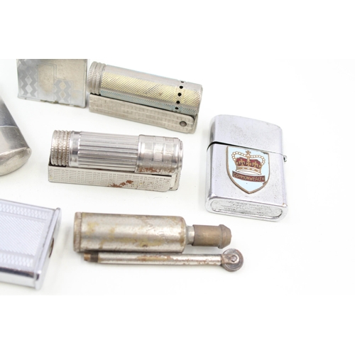 2262 - Eight cigarette lighters to include Cleancut, Duncan 'The Aintree', Lift Arm etc.