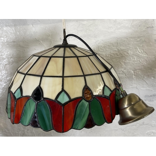 115 - A Tiffany style pendant light shade - approx. 36cm diameter