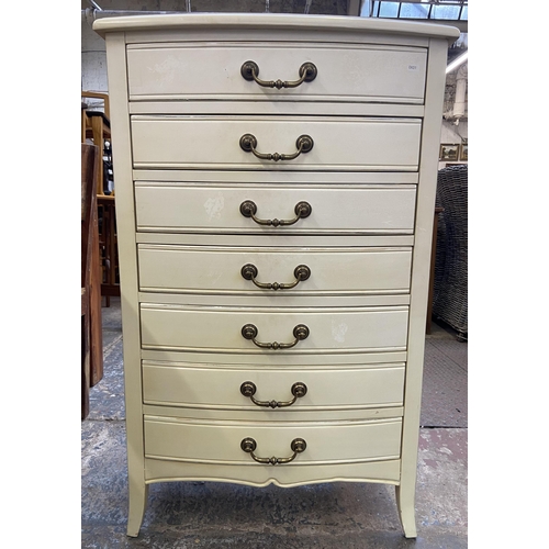 123 - A French style white painted chest of drawers - approx. 109cm high x 68cm wide x 43cm deep