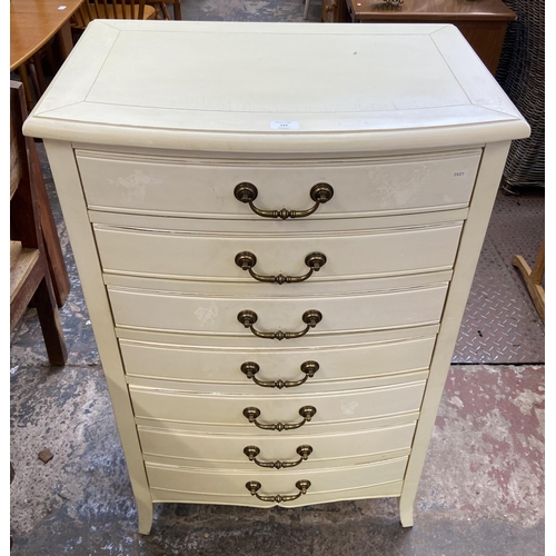 123 - A French style white painted chest of drawers - approx. 109cm high x 68cm wide x 43cm deep