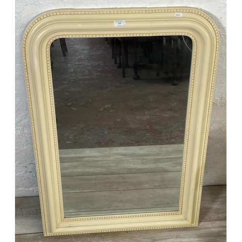 124 - A French style white painted framed wall mirror - approx. 97cm high x 67cm wide