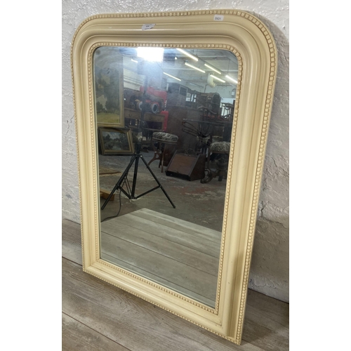 124 - A French style white painted framed wall mirror - approx. 97cm high x 67cm wide