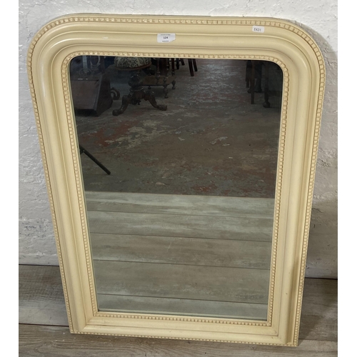 124 - A French style white painted framed wall mirror - approx. 97cm high x 67cm wide