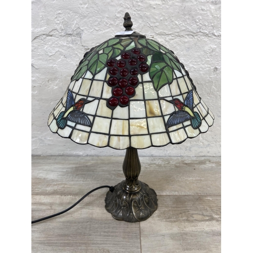 130 - A Tiffany style table lamp - approx. 46cm high