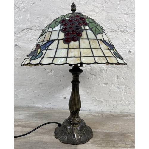 130 - A Tiffany style table lamp - approx. 46cm high