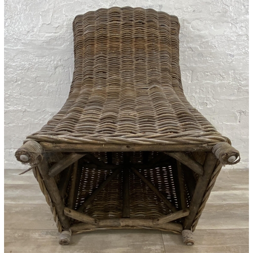 132 - Six wicker garden armchairs