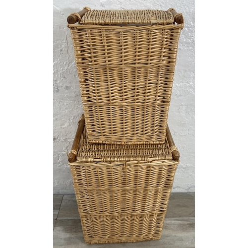 134 - Nine pieces of wicker furniture to include armchair, Moses basket etc.