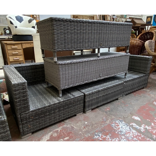 135 - Six pieces of plastic rattan effect garden furniture