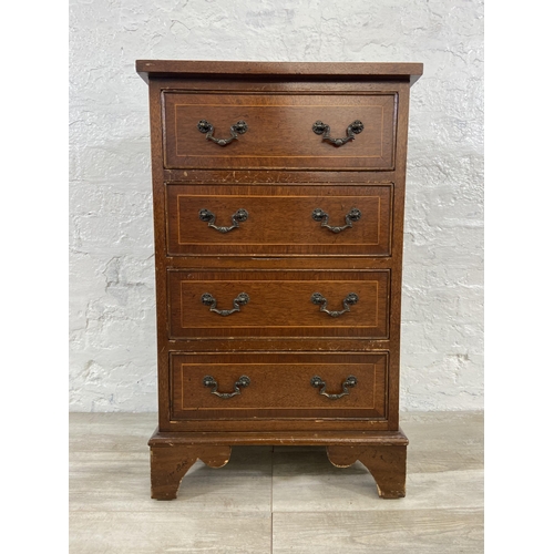 148 - A Georgian style inlaid mahogany miniature chest of drawers on bracket supports - approx. 74cm high ... 