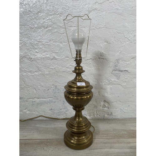 28 - A Victorian style brass table lamp - approx. 46cm high